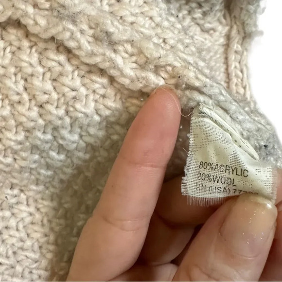 ZaraKnit Cream Cable Knit Open Front Cardigan size Small - Picture 5 of 5